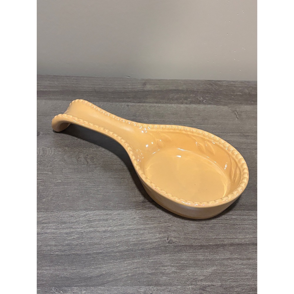 Signature Sorrento Gold Stoneware Spoon Rest Debby Segura Designs Mustard Yellow